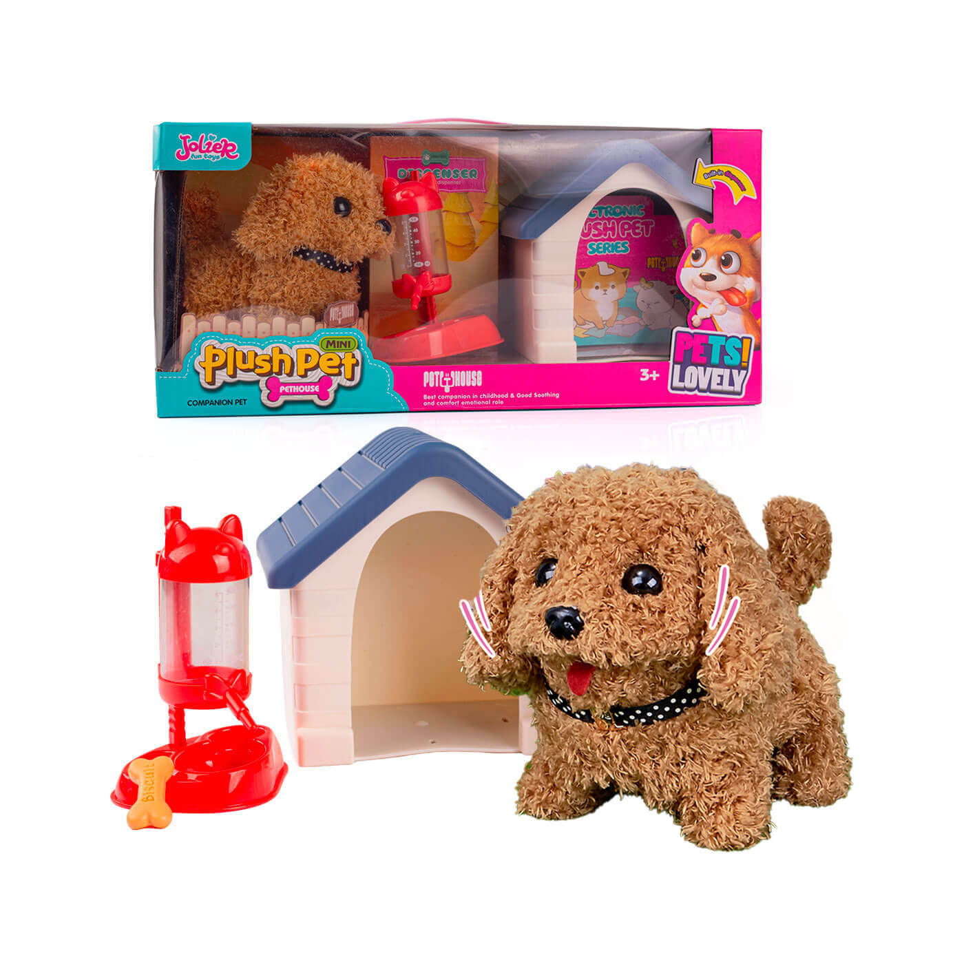 Piesek interaktywny chodzi, szczeka i skacze - pluszowy szczeniak