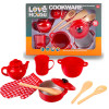 Zestaw naczyń do kuchni Garnki Łyżki Dzbanek Kubek 10 el. Zabawka 3+