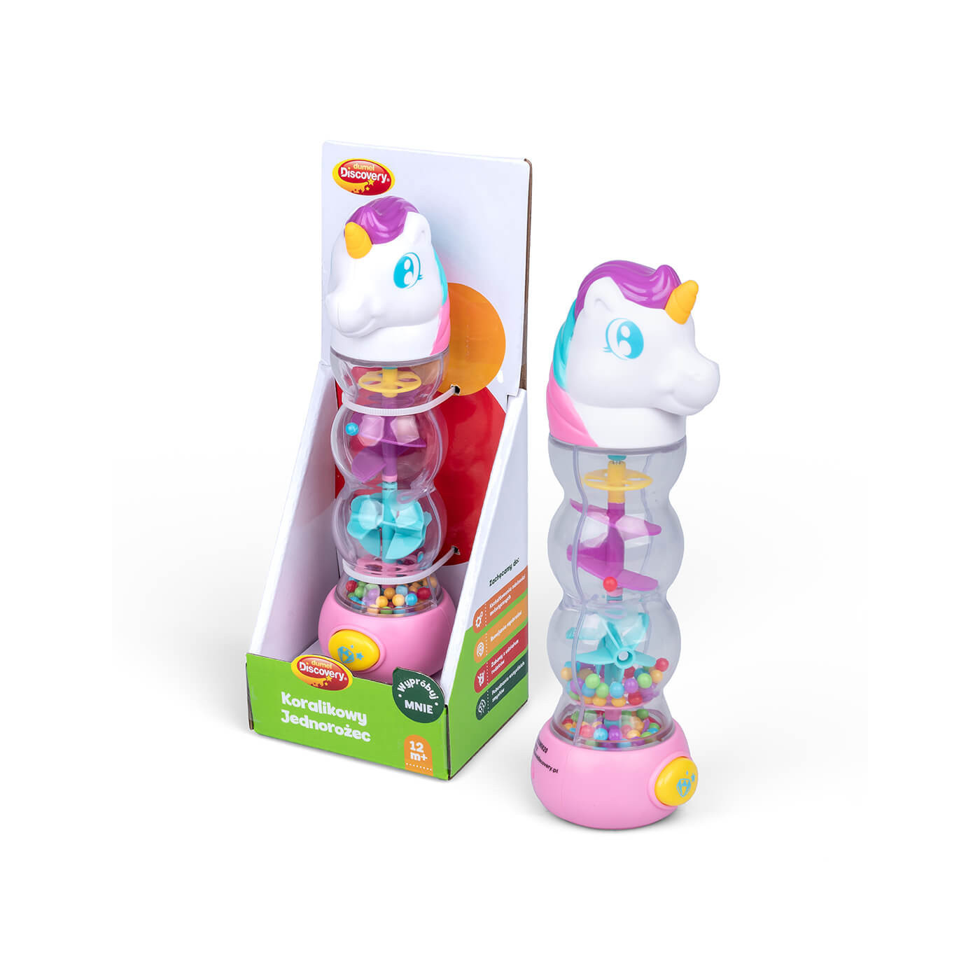 Grzechotka dla niemowlaka koralikowy Jednorożec Dumel 12m+