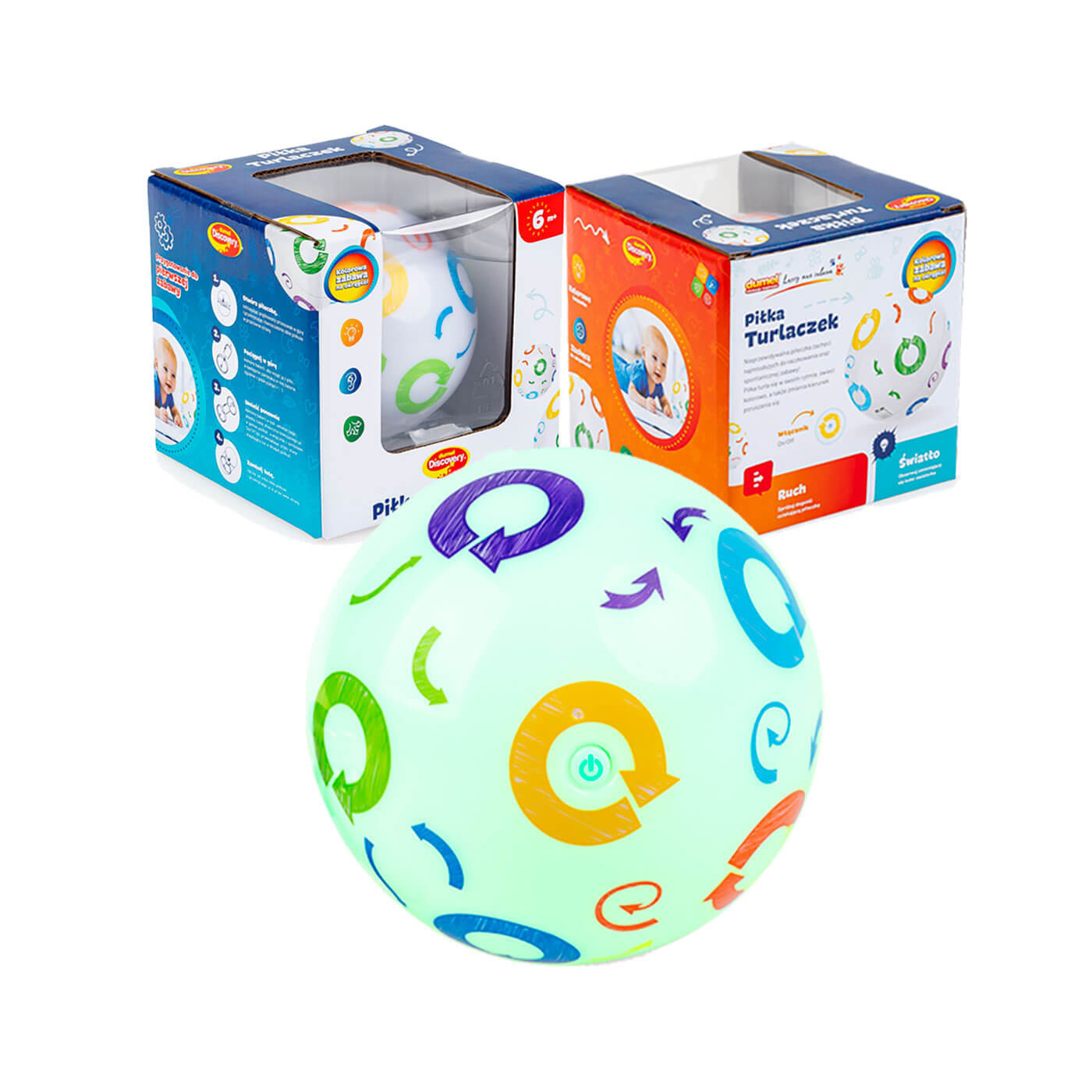Piłka turlaczek kula zabawka edukacyjna dla dziecka 6m+ Dumel Discovery