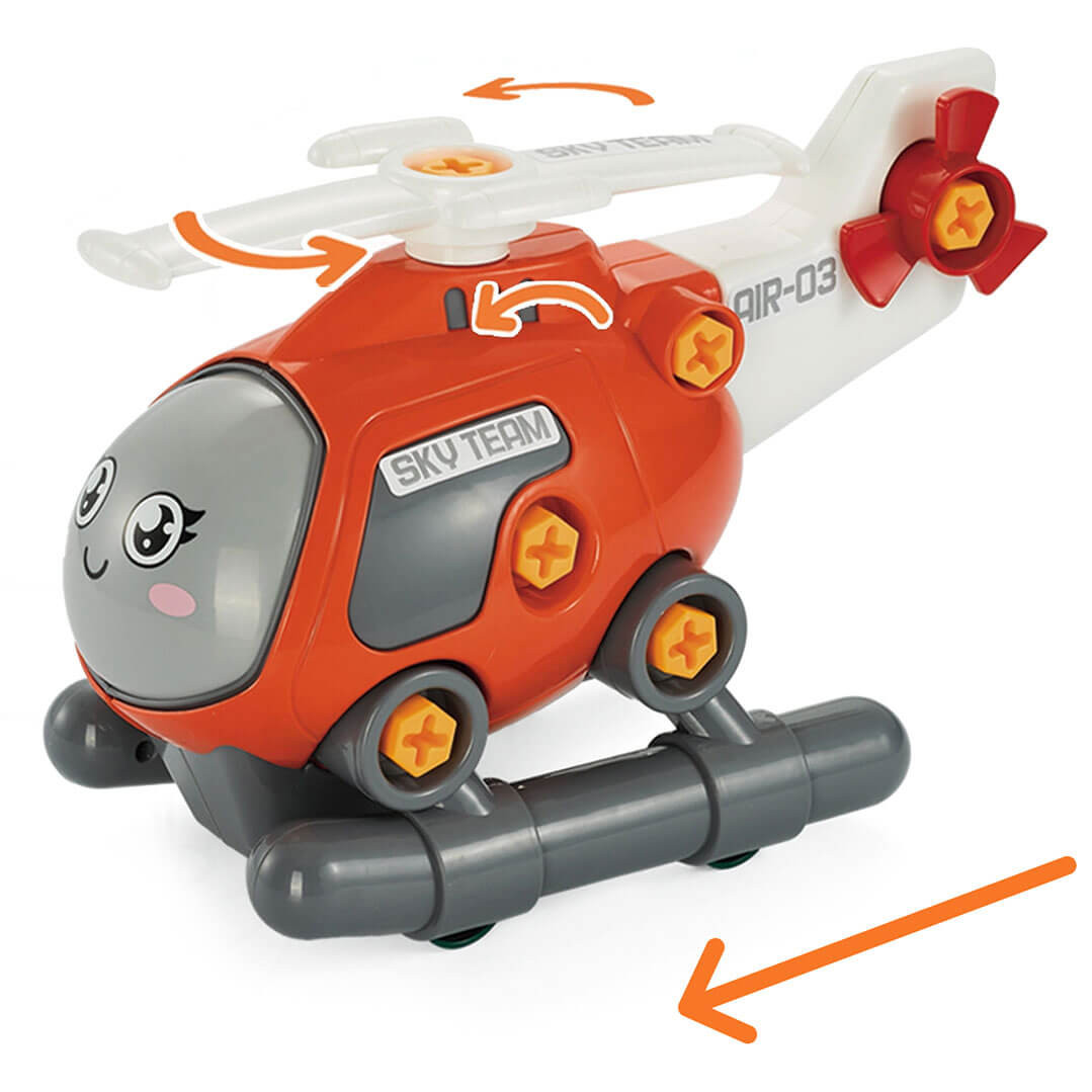 Helikopter z narzędziami do rozkręcania 