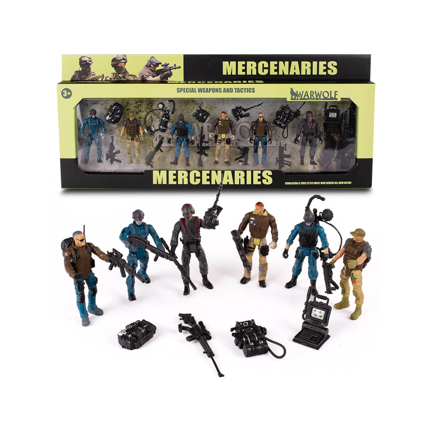 Figurki żołnierzyków z akcesoriami wojskowymi Najemnicy, Wojsko, Armia