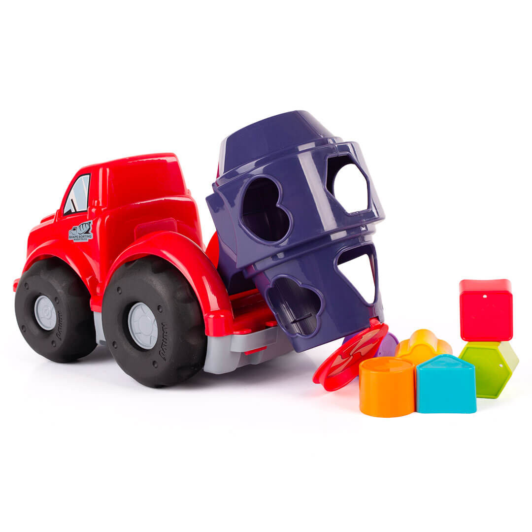 Kolorowe autko dla dziecka z sortem kształtów