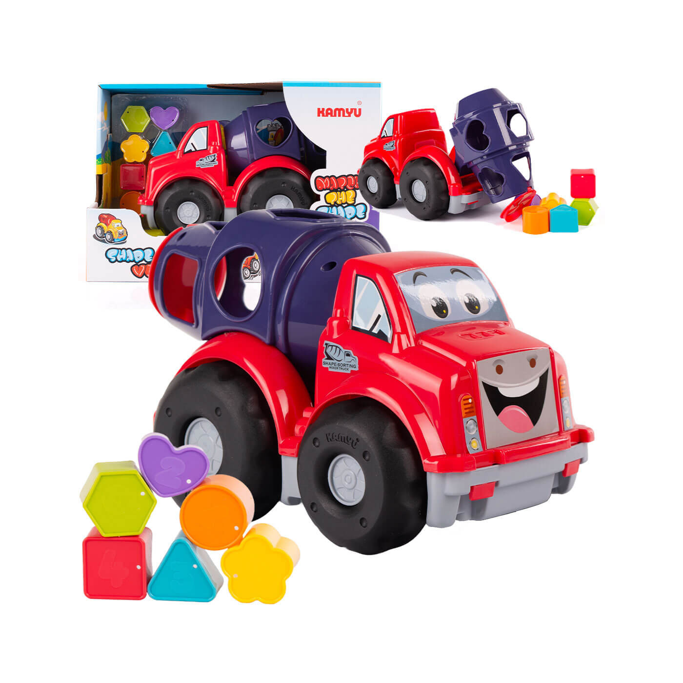 Auto sorter z klockami, zabawka do dopasowywania kształtów od 18 m-ca