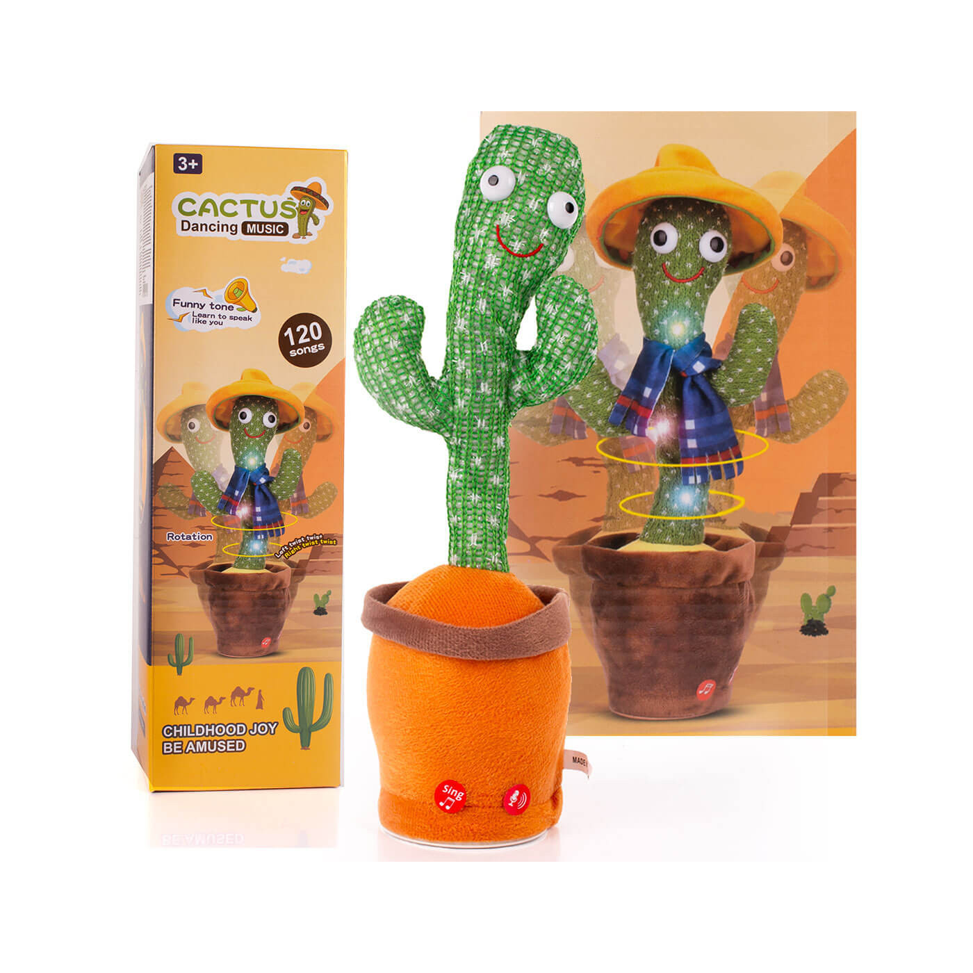 Tańczący kaktus muzyczna zabawka, nagrywa oraz śpiewa 120 piosenek