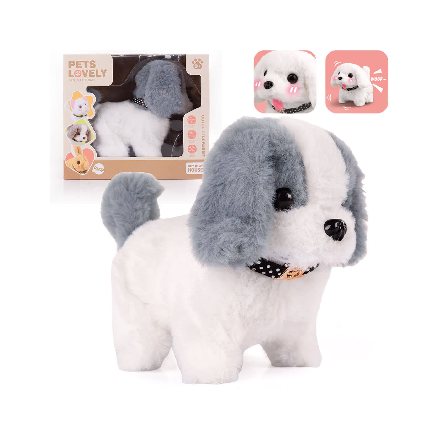 Piesek interaktywny z dźwiękiem, Pluszowy piesek - chodzi oraz szczeka