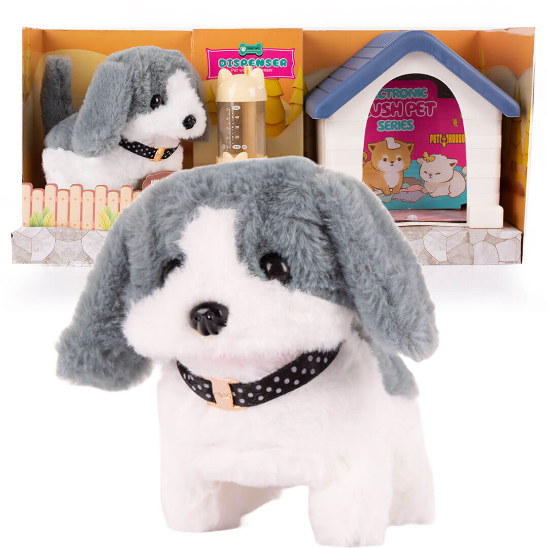 Interaktywny piesek w budzie 