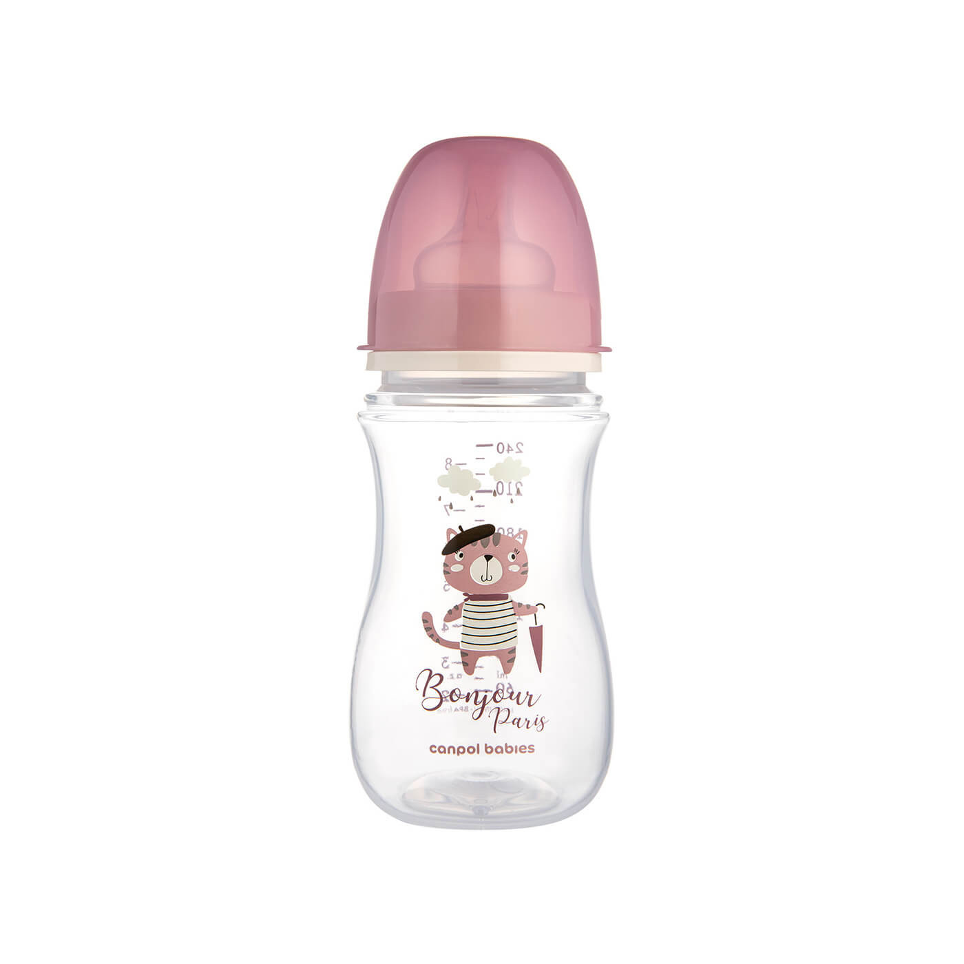 Butelka szeroka antykolkowa 240ml Canpol PP EasyStart BONJOUR PARIS Butelka szeroka antykolkowa 240ml Canpol PP EasyStart BONJOUR PARIS