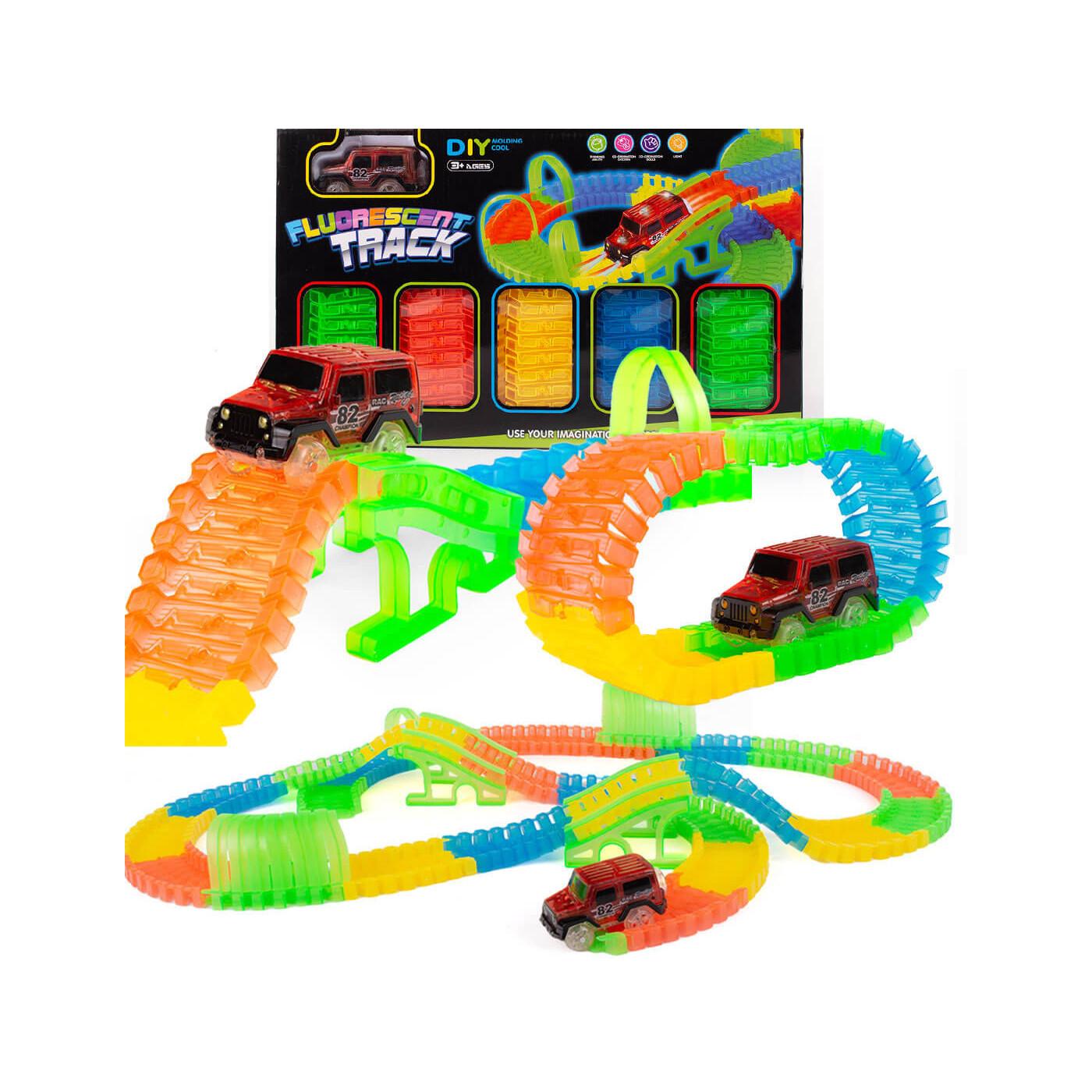 Tor samochodowy świecący 212 el. Glow Auto na baterie