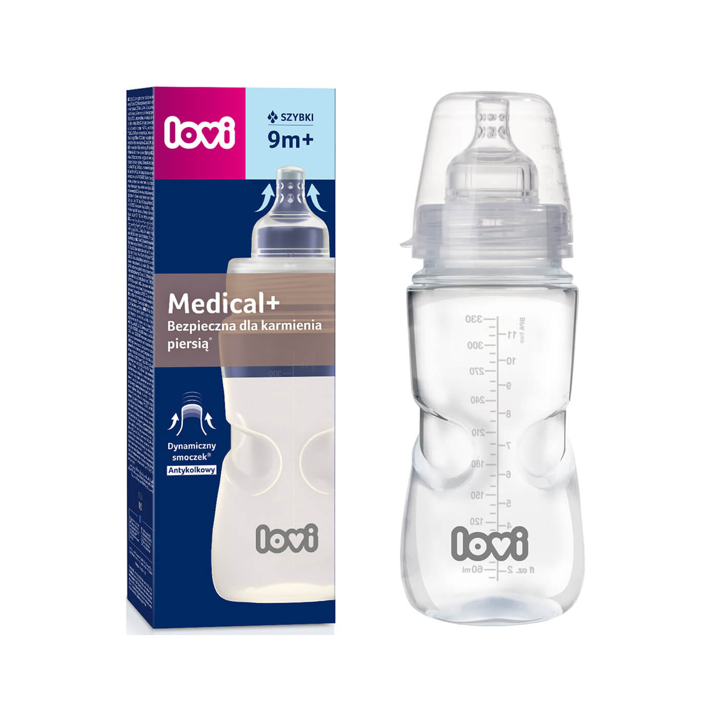 Butelka antykolkowa Lovi Medical+ 330ml - Butelka dla niemowlaka