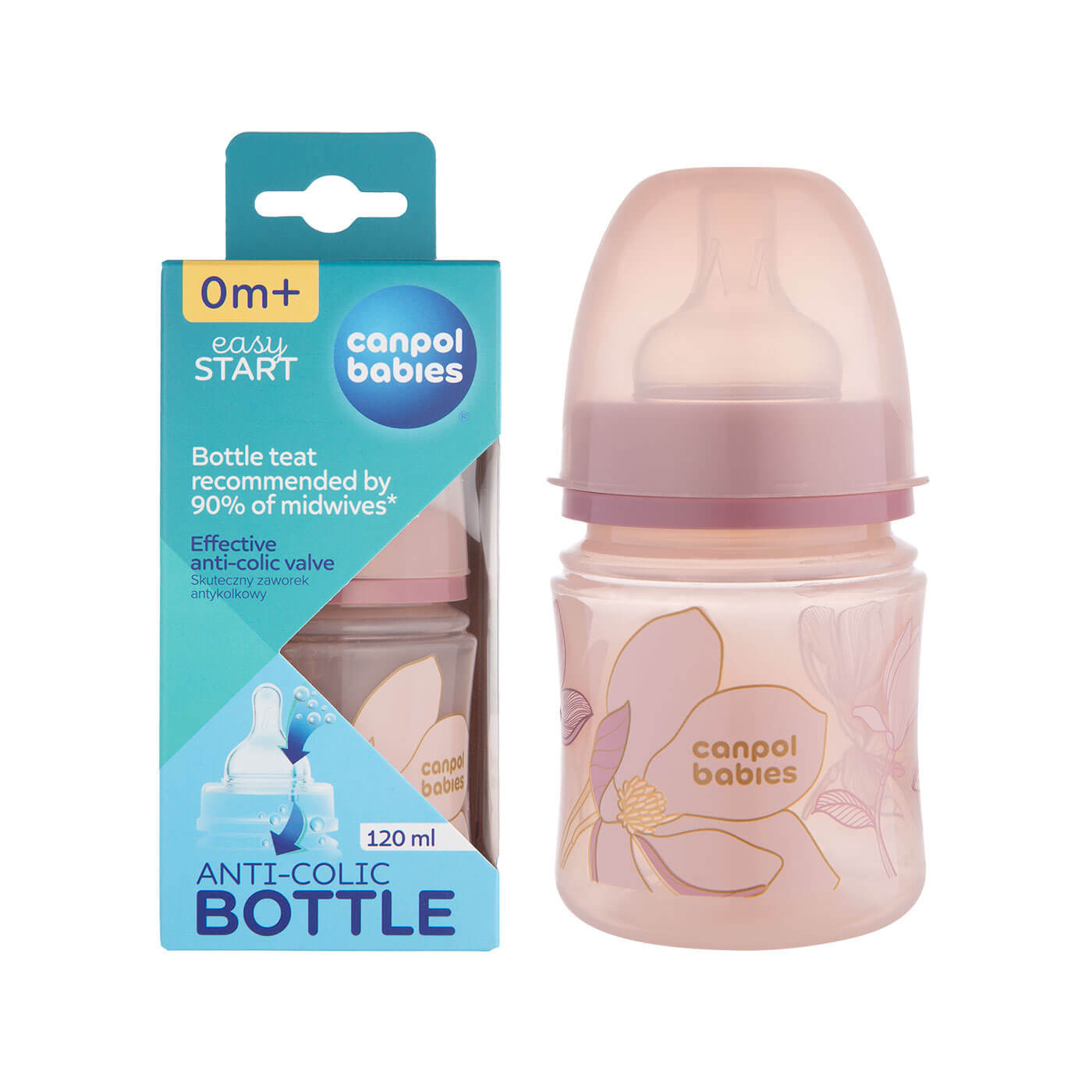 Butelka szeroka antykolkowa 120ml PP EasyStart Canpol babies GOLD