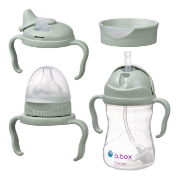 Kubek B.Box 240 ml dla dzieci - Zestaw 4w1 - szałwiowy