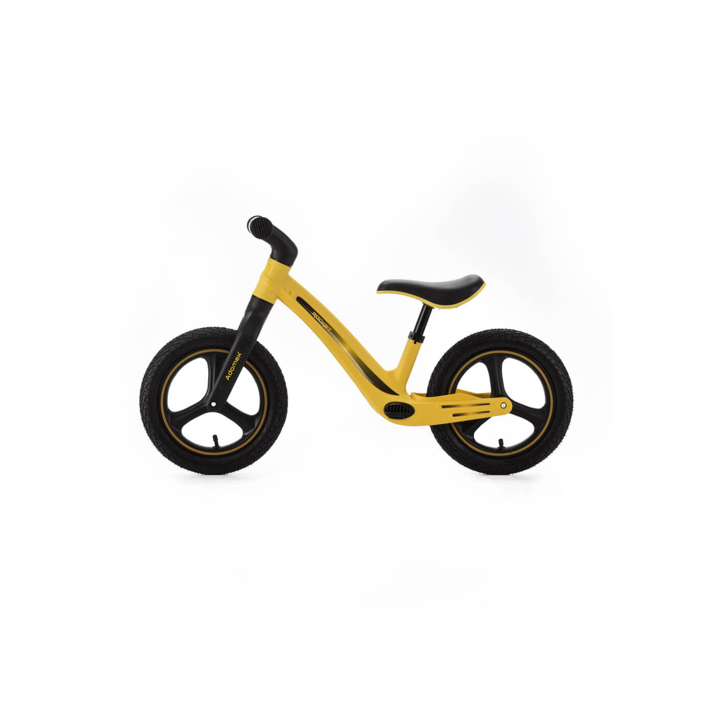 Rowerek biegowy dla dzieci pompowane koła ROCKET biegówka 12" żółta