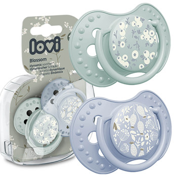 Smoczek uspokajający dla dziecka LOVI 18m+ Blossom Blue 2szt.
