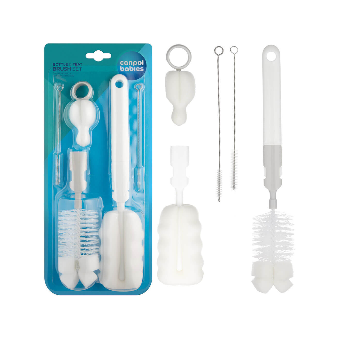 Canpol babies szczotka do butelek i smoczków