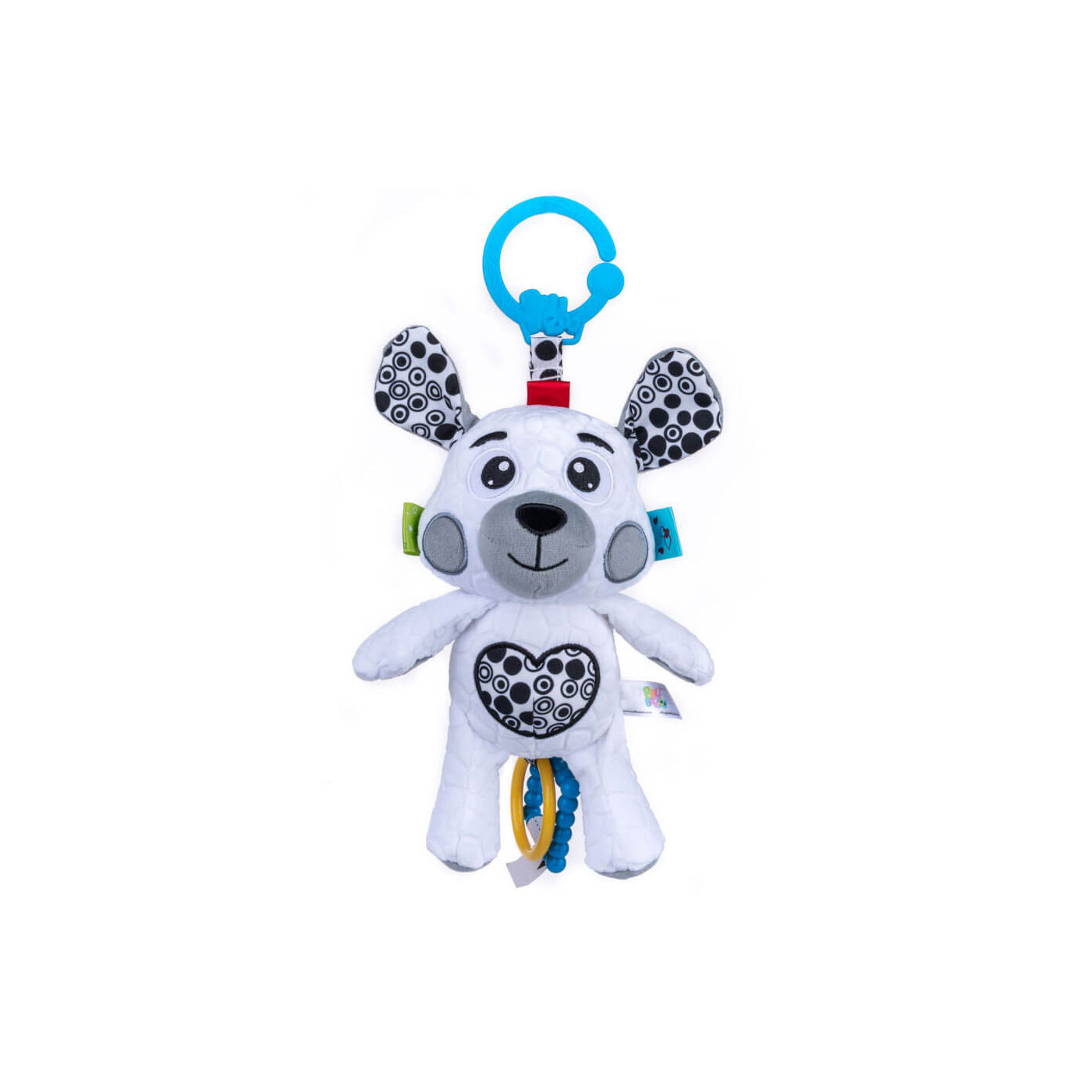 Zawieszka pluszowa kontrastowa Piesek z pozytywką Balibazoo Dumel