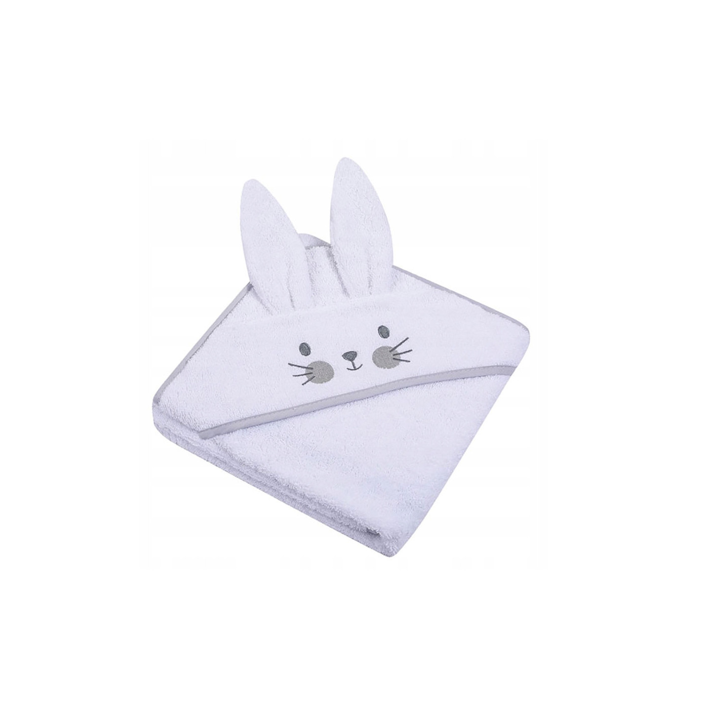 Ręcznik z kapturkiem, okrycie kąpielowe dla dziecka Animals 80x80 cm BIAŁE
