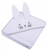 Ręcznik z kapturkiem, okrycie kąpielowe dla dziecka Animals 80x80 cm BIAŁE