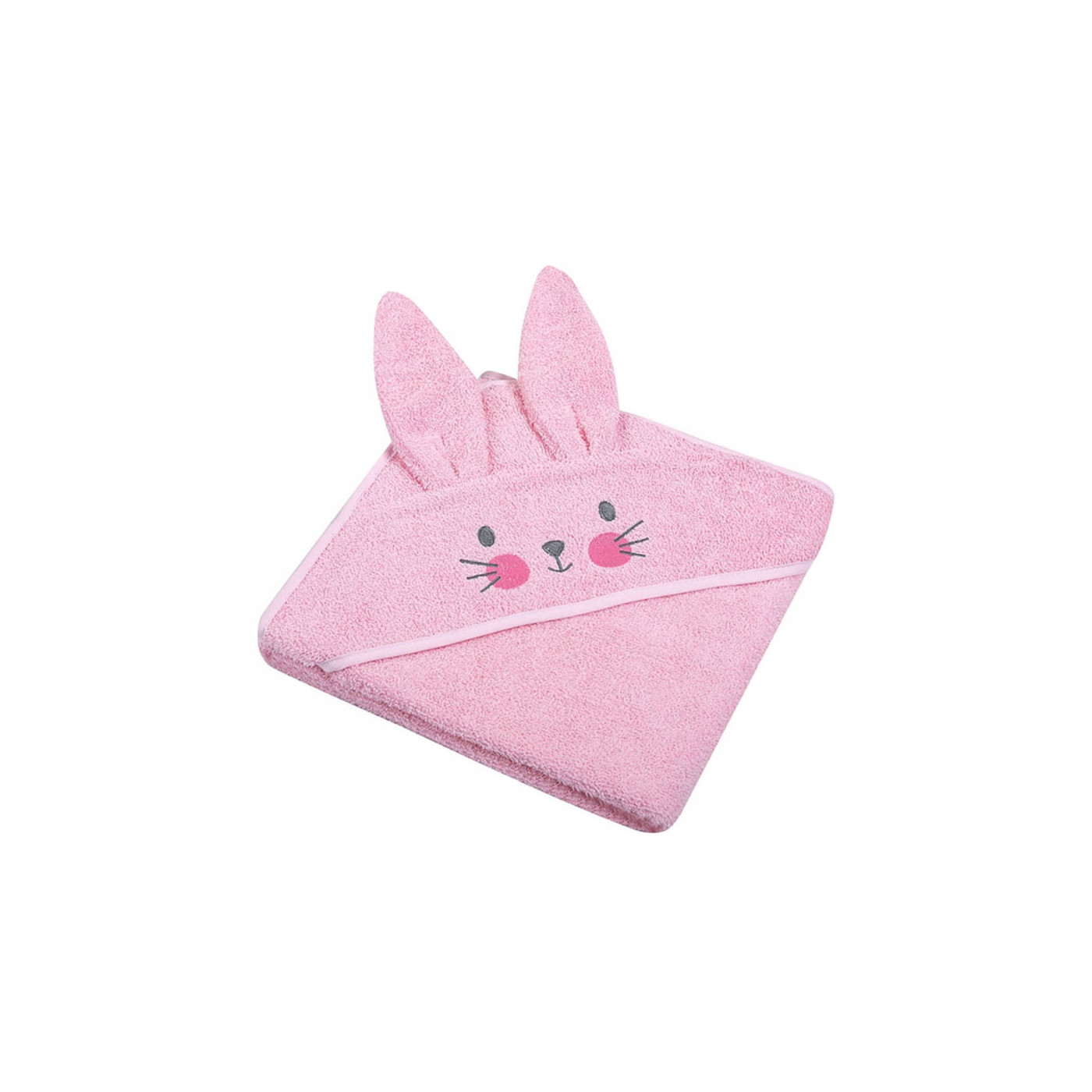 Ręcznik z kapturkiem, okrycie kąpielowe dla dziecka Animals 80x80 cm RÓŻOWE