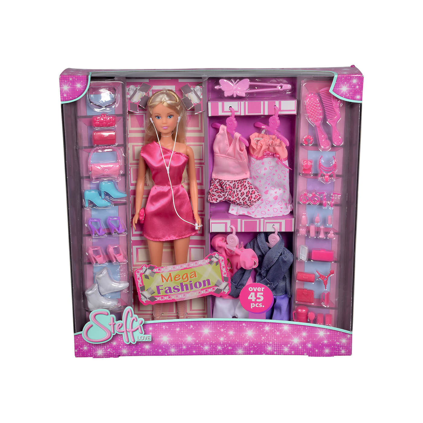 Lalka Steffi Love lalka z ubrankami, garderoba 45 el. duży zestaw