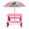 Stolik piknikowy z parasolką Gabi dla dziewczynki, stoliczek z parasolem różowy
