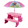 Stolik piknikowy z parasolką Gabi dla dziewczynki, stoliczek z parasolem różowy