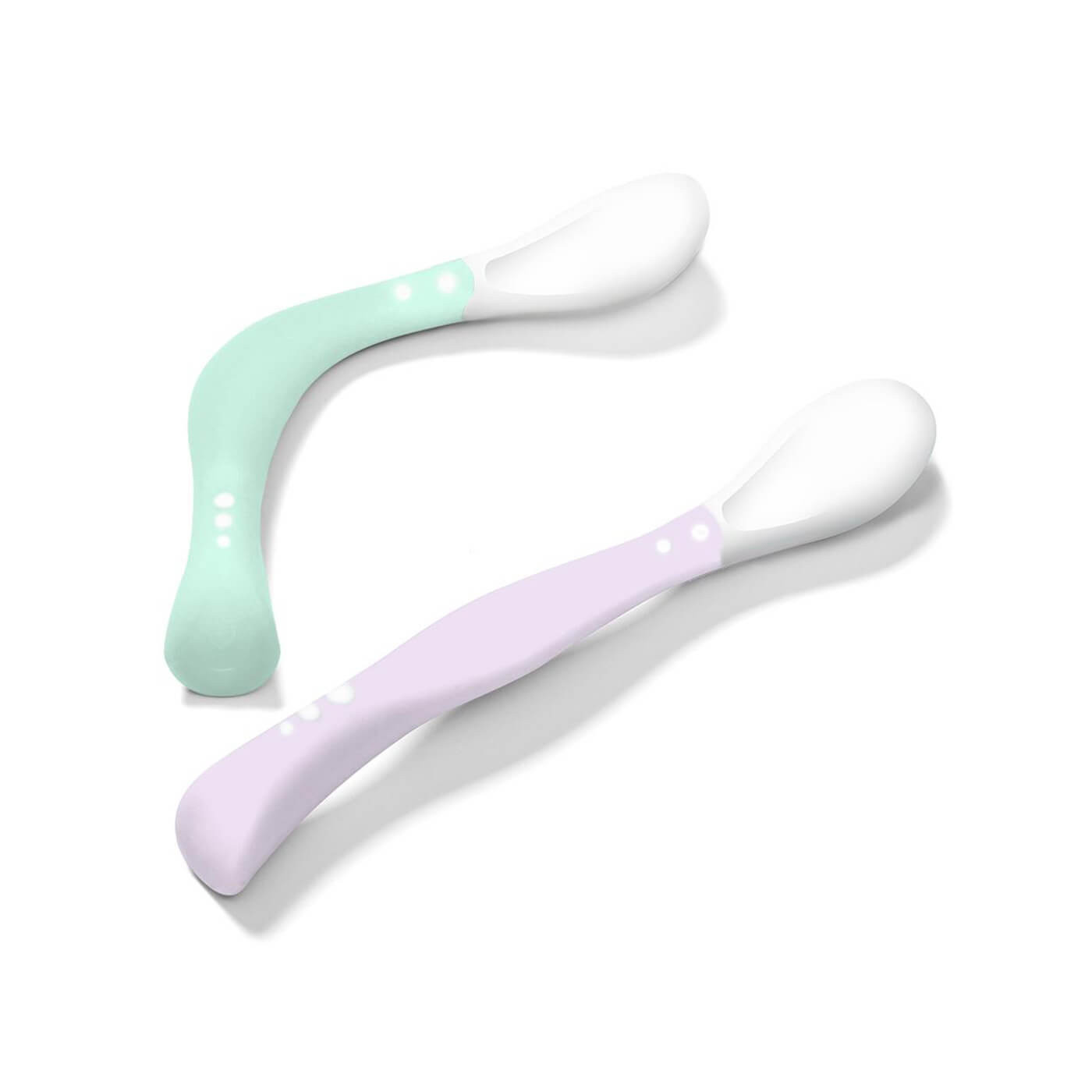 Łyżeczki silikonowe dla dziecka do nauki jedzenia Babyono 2szt miękkie