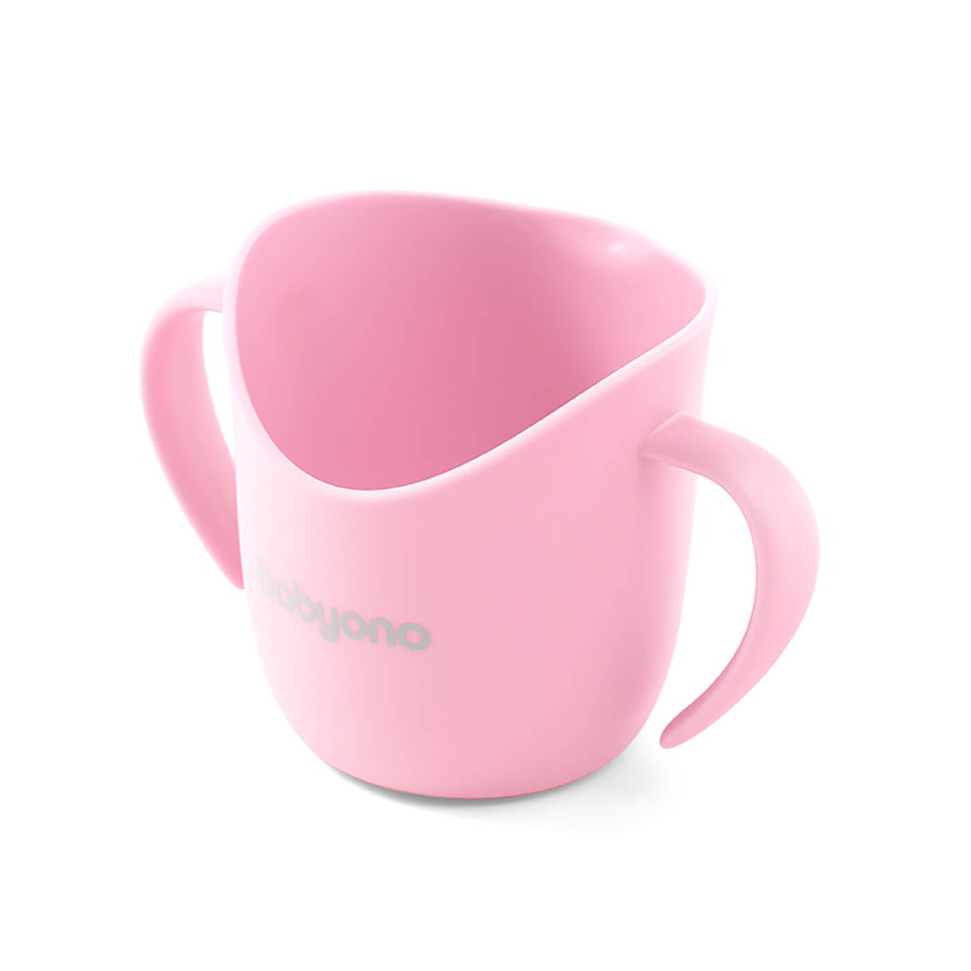 Kubek otwarty do nauki picia ergonomiczny z uchwytami Flow Babyono Róż