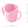 Kubek otwarty do nauki picia ergonomiczny z uchwytami Flow Babyono Róż