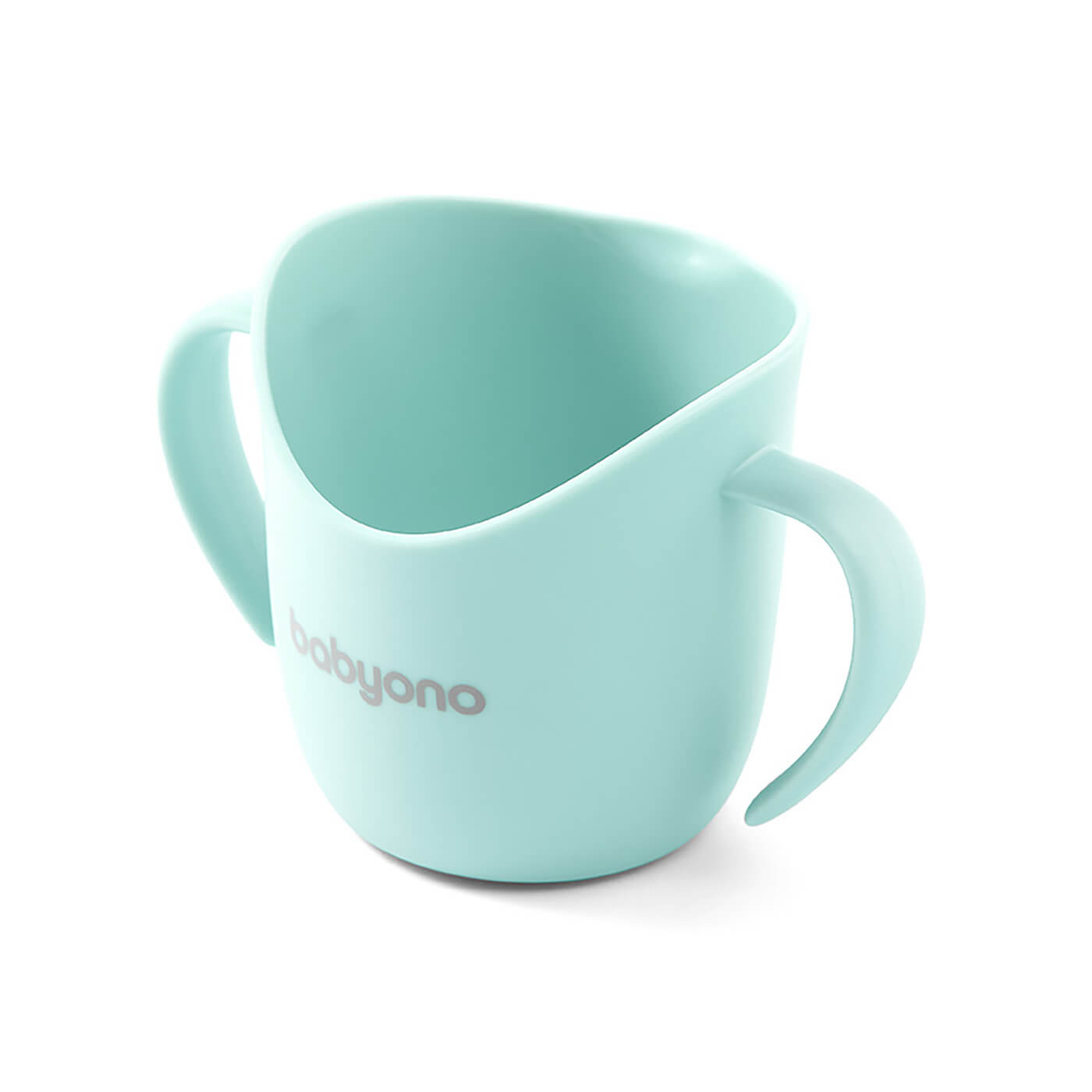 Kubek otwarty do nauki picia ergonomiczny z uchwytami Babyono Miętowy