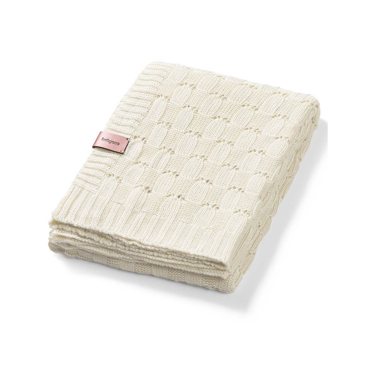 Kocyk dzianinowy, bambusowy dla dzieci 100x75 cm otulacz kremowy