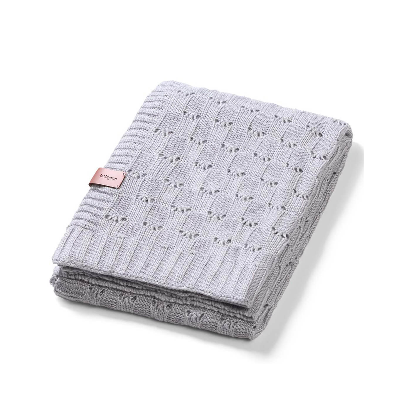 Kocyk bambusowy 100% dla dzieci dzianinowy 100x75 cm otulacz szary