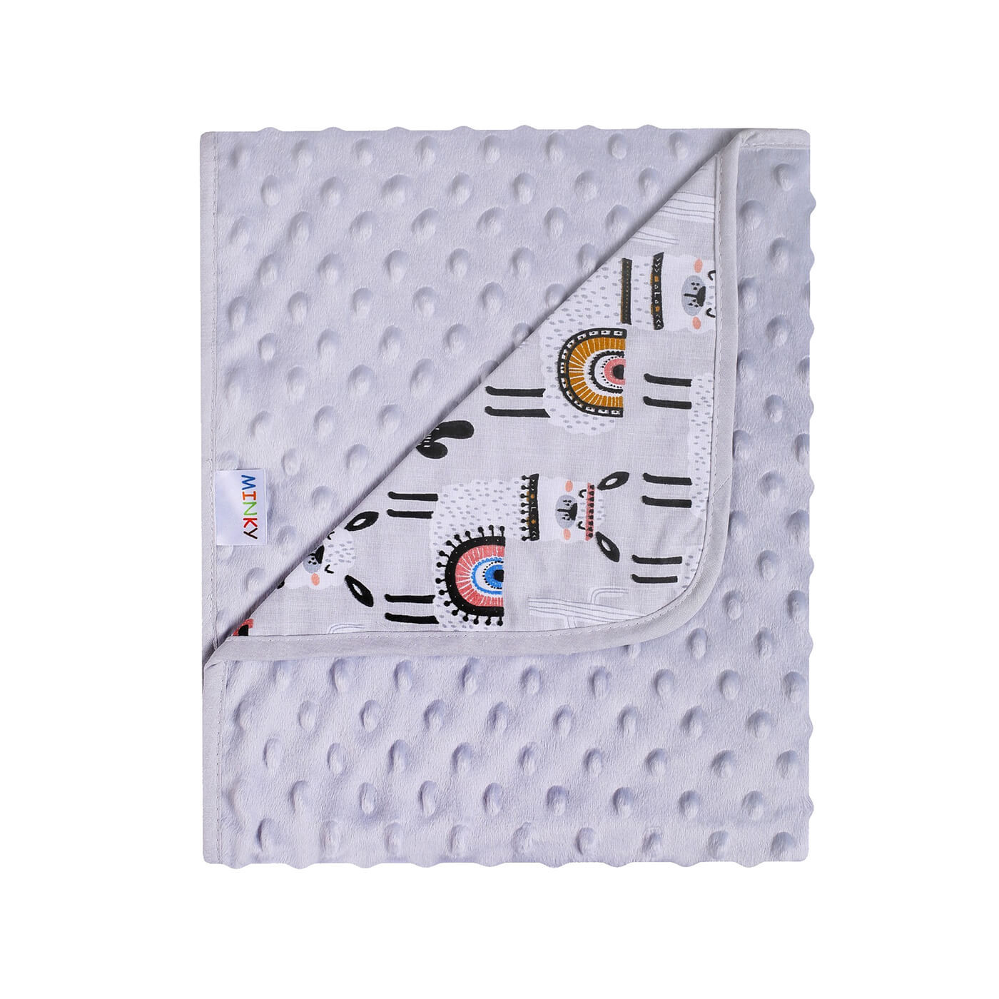 Miękki kocyk Dwustronny Minky bawełniany 80x90 cm Szary Lamy