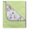 Miękki kocyk Dwustronny Minky bawełniany 80x90 cm Zielony Jelonek