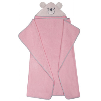 Ręcznik120x100 cm Okrycie kąpielowe 100% bawełna Różowy Misiu