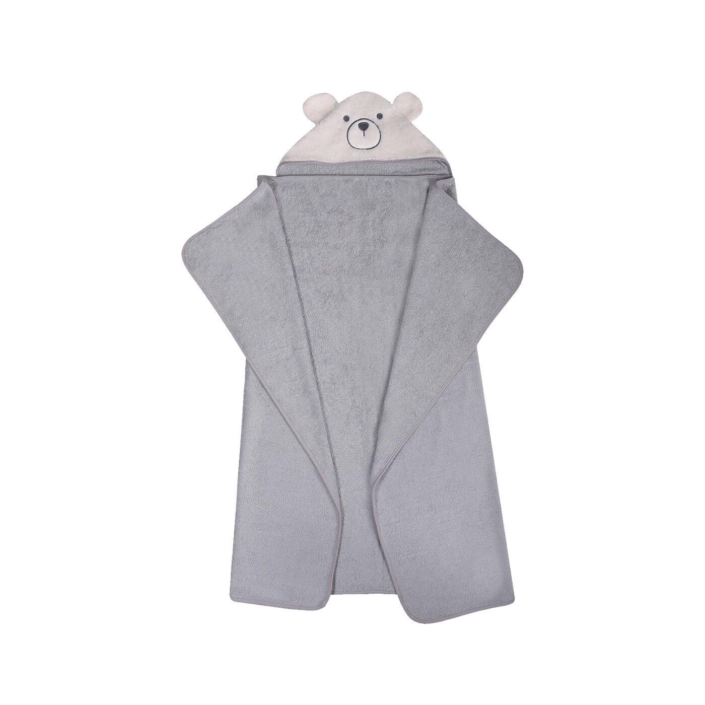 Ręcznik120x100 cm Okrycie kąpielowe 100% bawełna Szary Misiu