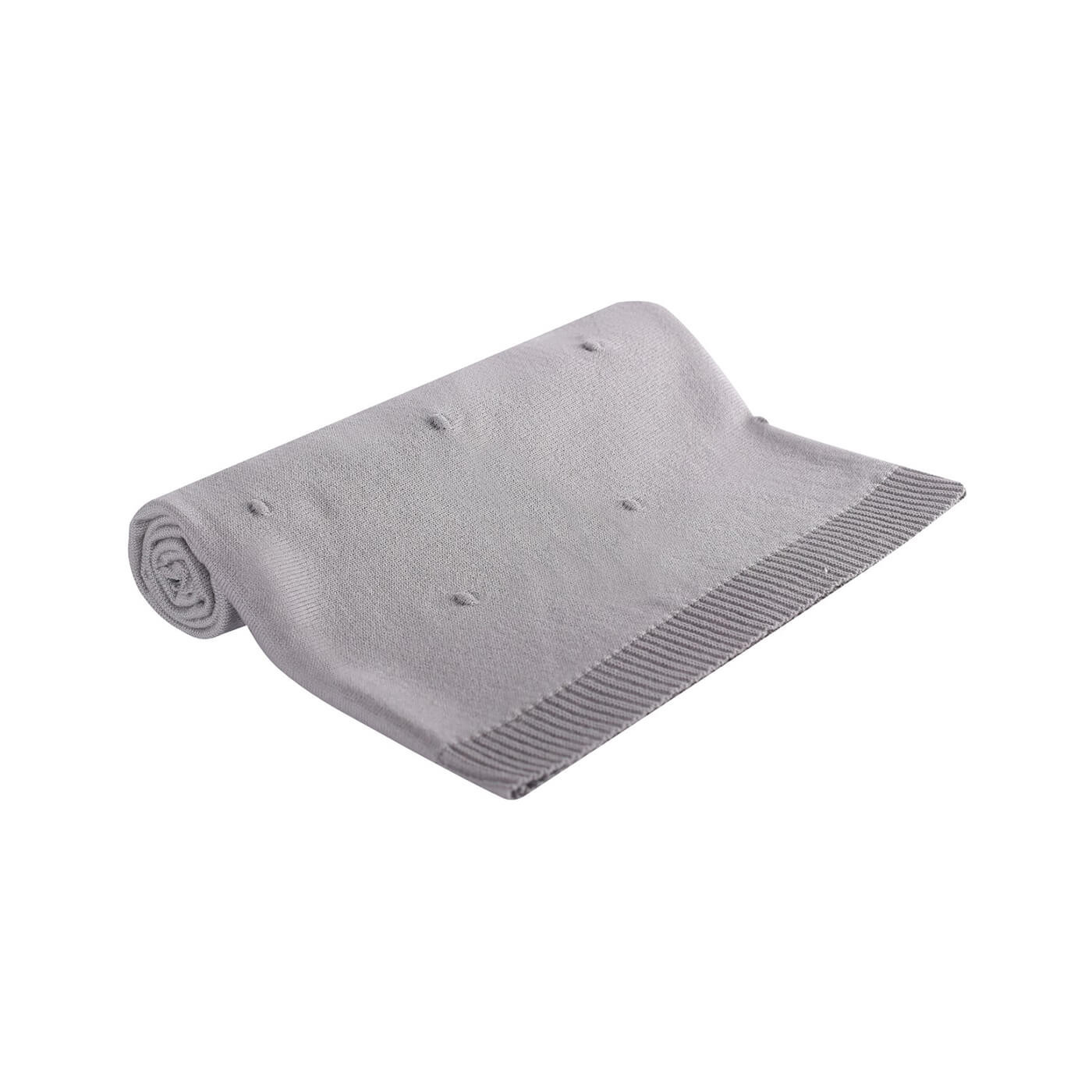 Kocyk miękki dla maluszka na lato Kropki 80x90cm Szary