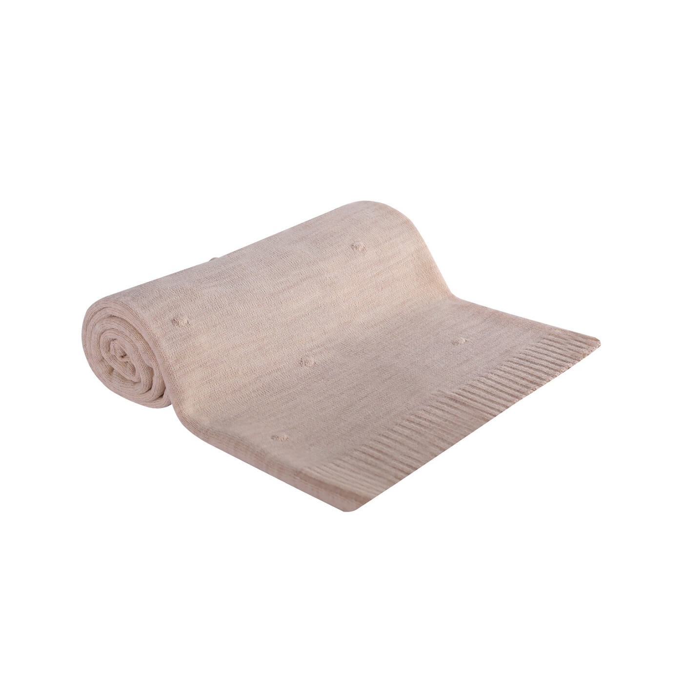 Kocyk miękki dla maluszka na lato Kropki 80x90cm Beżowy