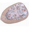Kokon niemowlęcy Velvet, gniazdko z poduszką 80x50 cm Beżowe Kwiaty