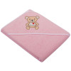 Ręcznik z kapturkiem okrycie 80x80cm BAWEŁNA Haft Miś Różowy