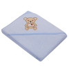 Ręcznik z kapturkiem okrycie 80x80cm BAWEŁNA Haft Miś Niebieski