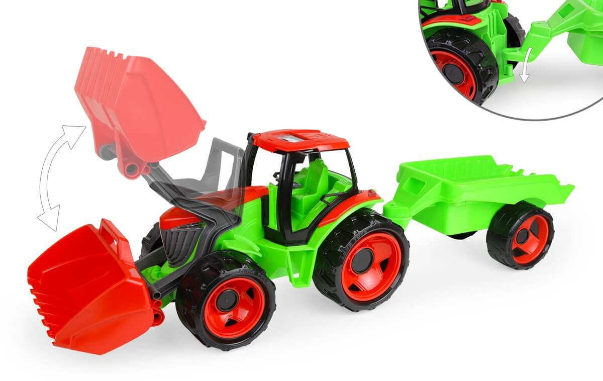 Lena Traktor z przyczepką 02136 ruchome funkcje.