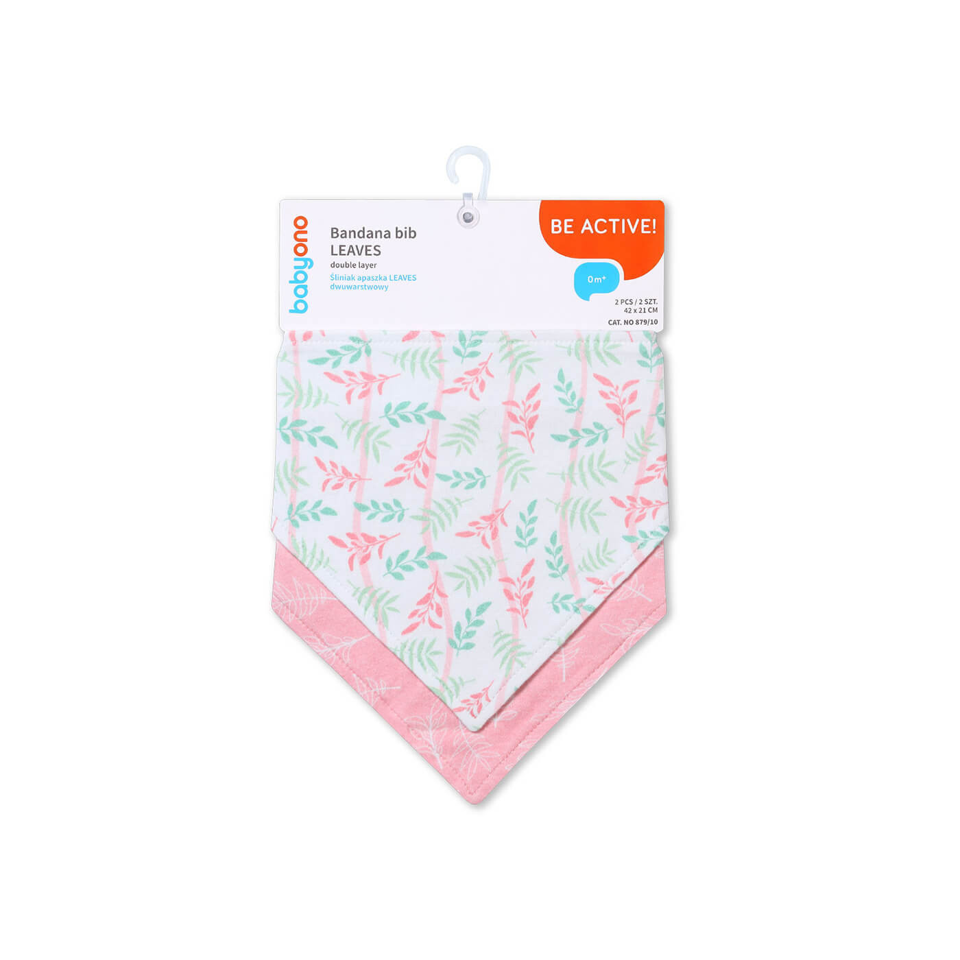 Śliniak bawełniany, apaszka dziecięca, niemowlęca 2 szt. Listki