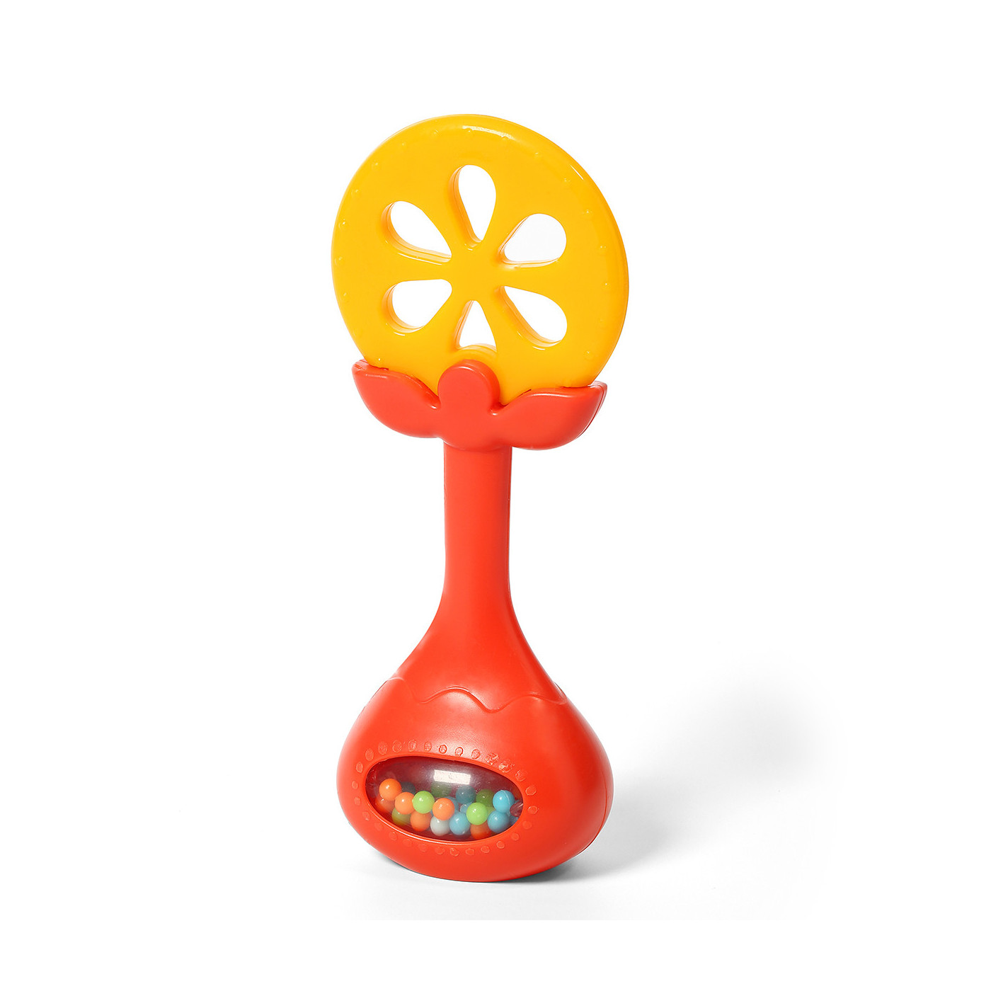 Edukacyjny gryzak z grzechotką zabawka dla malucha 3m+ JUICY ORANGE 499/01