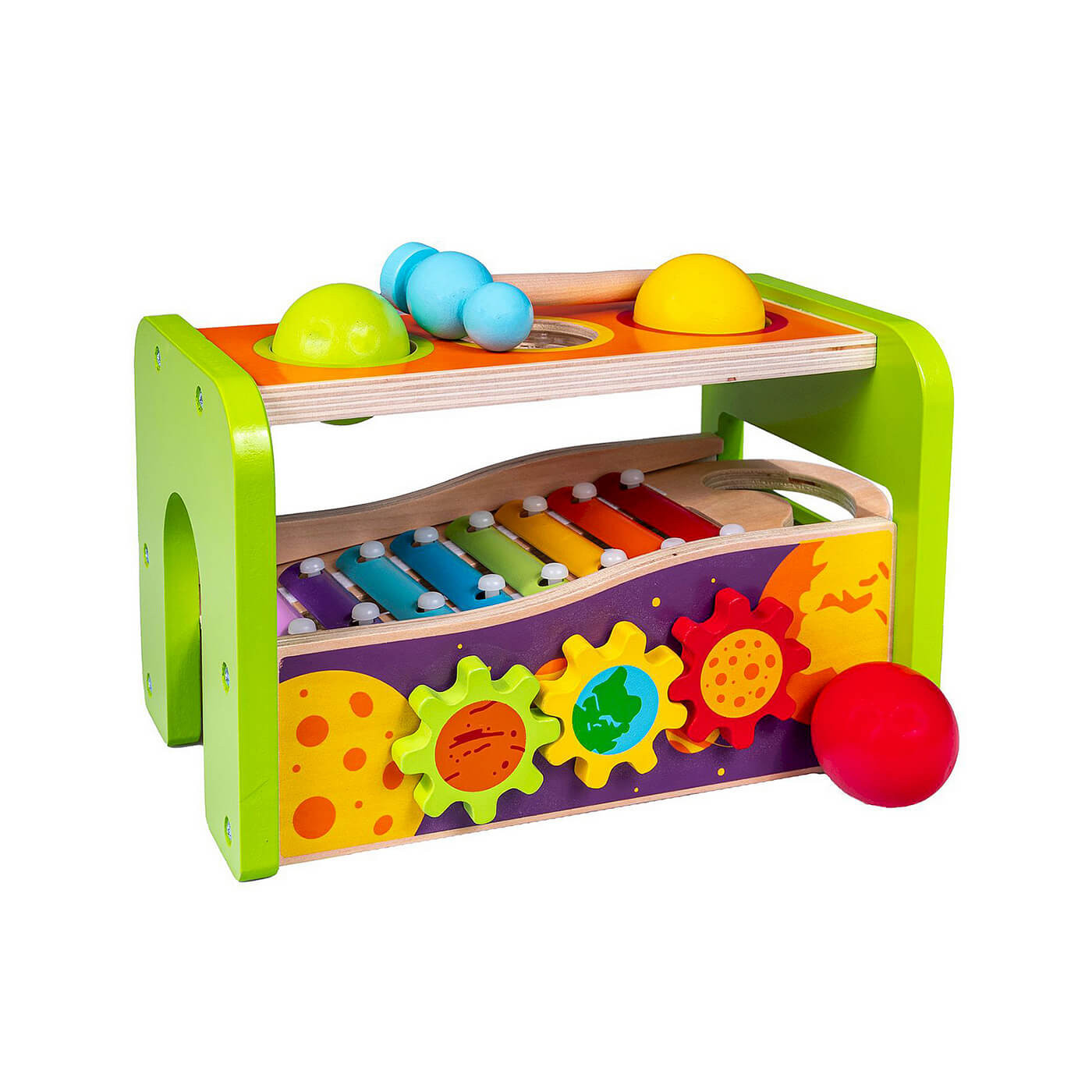 Przebijanka z młotkiem z cymbałki, zabawka drewniana, sensoryczna Anek