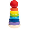 Drewniana piramidka Wańka Wstańka, Kolorowa wieża, zabawka Anek