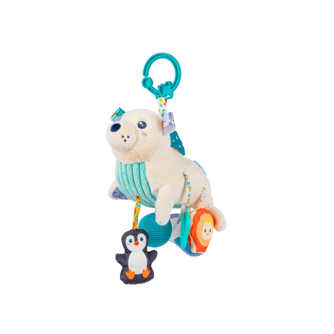 Zawieszka pluszowa Foka Sonia z grzechotką i gryzakiem Balibazoo