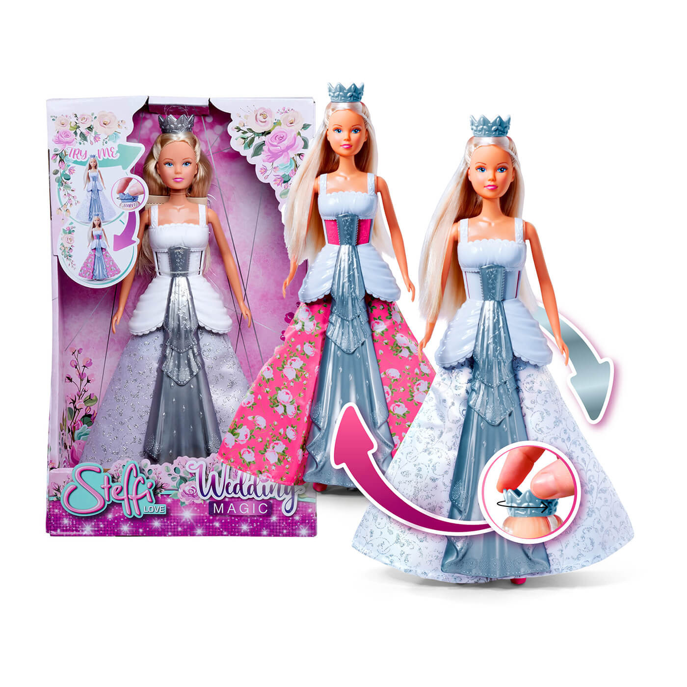 Lalka Steffi w sukni balowej magiczny ślub - zabawka dla dziewczynki 3+ Simba