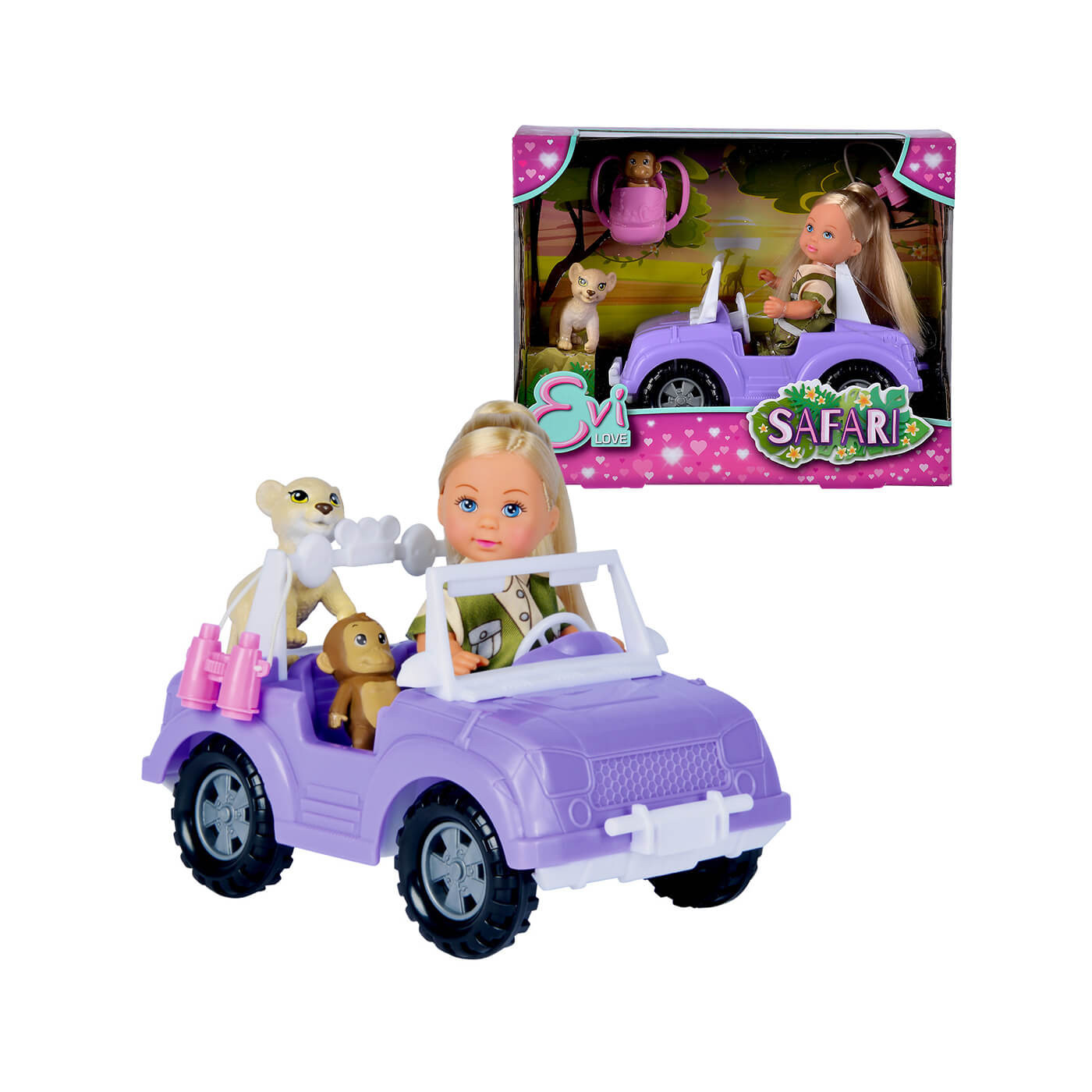 Lalka Evi Love na Safari mini laleczka z autem zabawka dla dziewczynki 3+ Simba