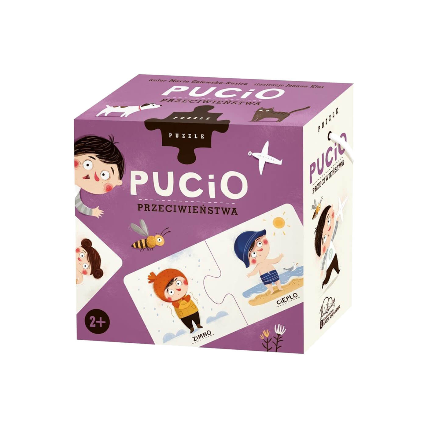 Pucio przeciwieństwa układanka, Puzzle 2 el. dla dzieci od 2 lat